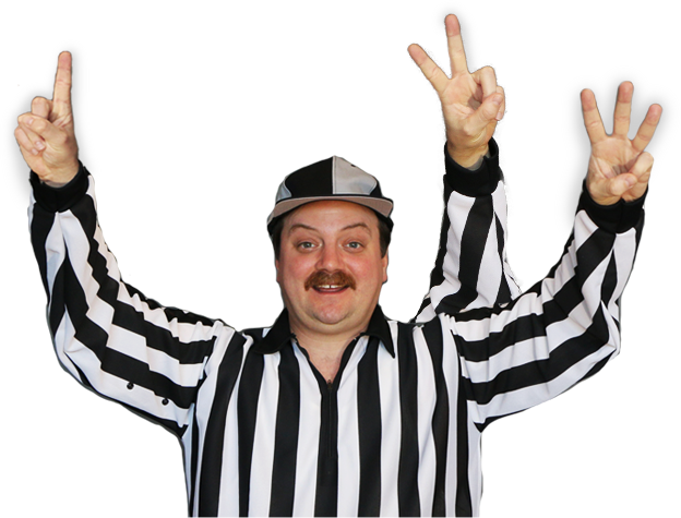 3-armed referee counting 1, 2, 3